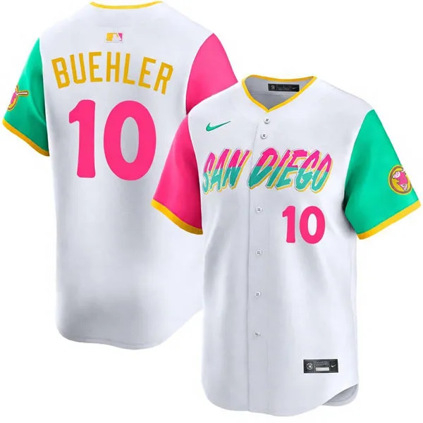Mens San Diego Padres #10 Walker Buehler Nike White City Connect Limited Jersey