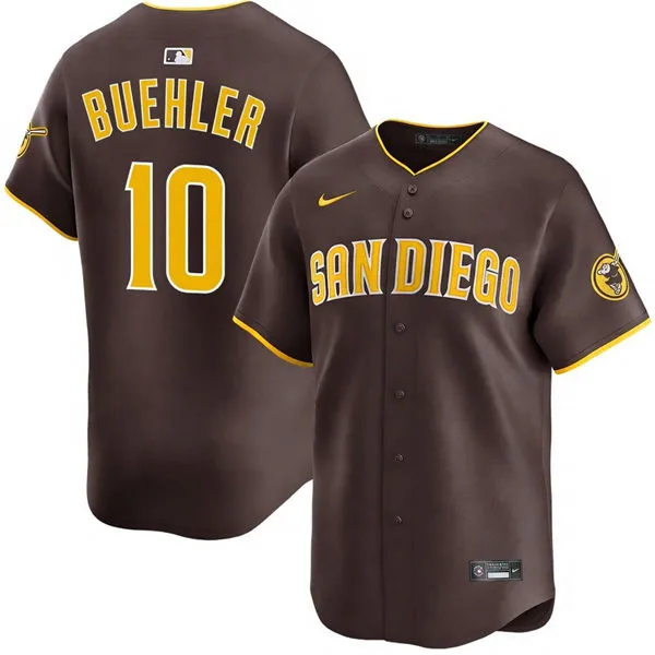 Mens San Diego Padres #10 Walker Buehler Nike Brown Away Limited Jersey