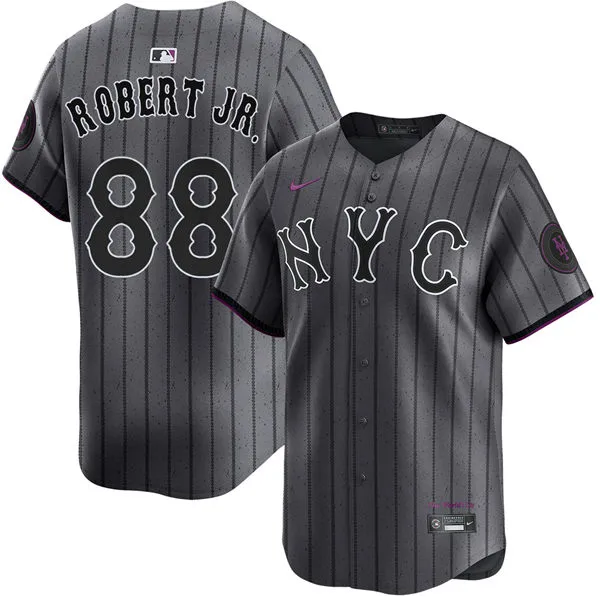 Mens New York Mets #88 Luis Robert Jr. Nike Graphite City Connect Limited Jersey