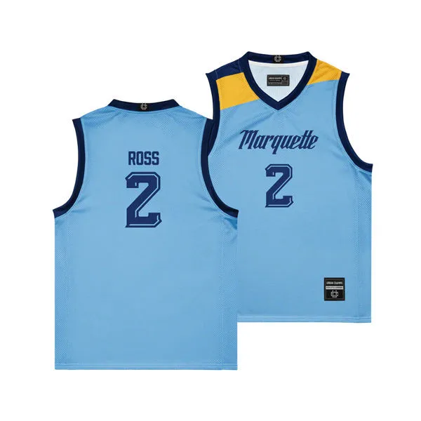 Marquette Golden Eagles #2 Chase Ross 2025-26 Light Blue College Basketball Game Jersey