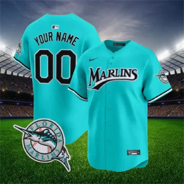 Miami Marlins Custom Nike 2026 Teal Throwback Retro Personalized Jersey
