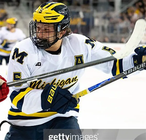 Michigan Wolverines #5 Tyler Duke 2025-26 White Hockey Game Jersey