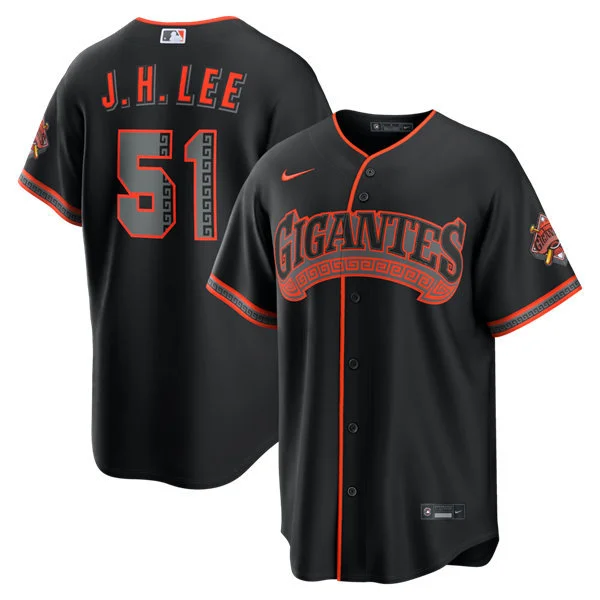 Mens San Francisco Giants #51 Jung-hoo Lee Nike Black Gigantes Limited Jersey