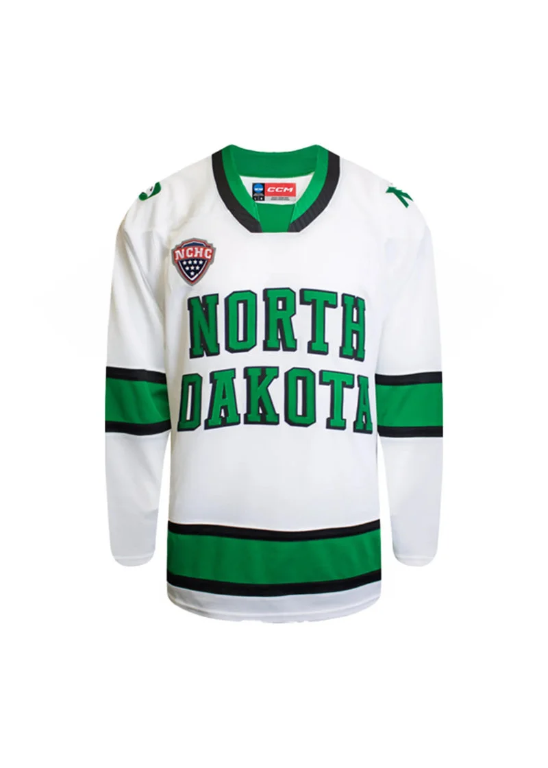 North Dakota Fighting Hawks Blank CCM 2026 White Home Hockey Team Jersey