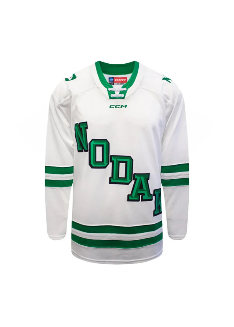 North Dakota Fighting Hawks Blank CCM 2026 White alternate NODAK Hockey Team Jersey