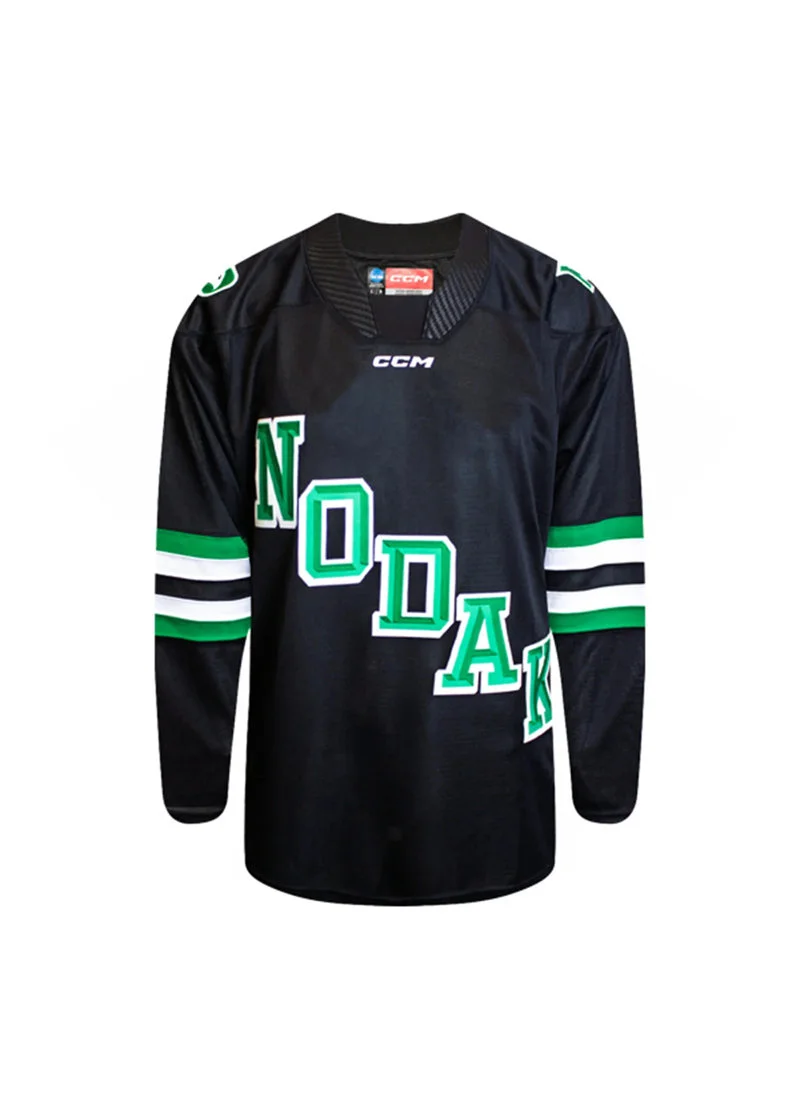North Dakota Fighting Hawks Blank CCM 2026 Black alternate NODAK Hockey Team Jersey 