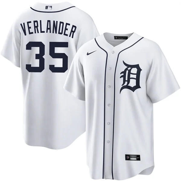 Men's Detroit Tigers #35 Justin Verlander Nike White Home Limited Jersey