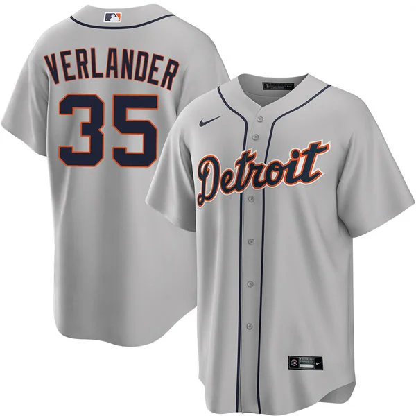 Men's Detroit Tigers #35 Justin Verlander Nike Gray Road Limited Jersey