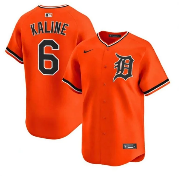 Men's Detroit Tigers Retired Player #6 Al Kaline Nike 2026 Orange Alternate Limited Jersey
