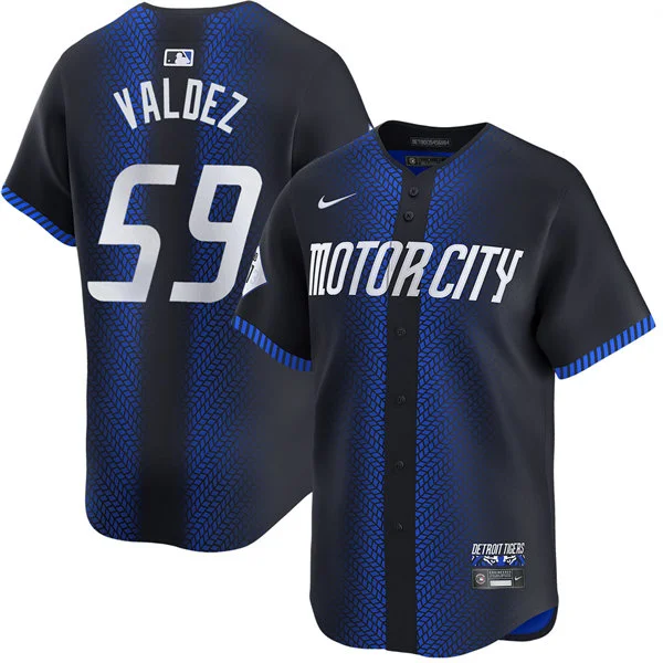 Men's Detroit Tigers #59 Framber Valdez Nike Navy City Connect Limited Jersey