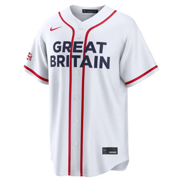 Great Britain Baseball Blank Nike White 2026 World Baseball Classic Team Jersey