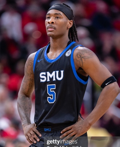 SMU Mustangs #5 Jaron Pierre Jr.  Nike 2025 ACC Black Basketball Game Jersey