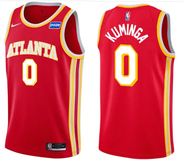 Mens Atlanta Hawks #0 Jonathan Kuminga Red Icon Edition Swingman Jersey