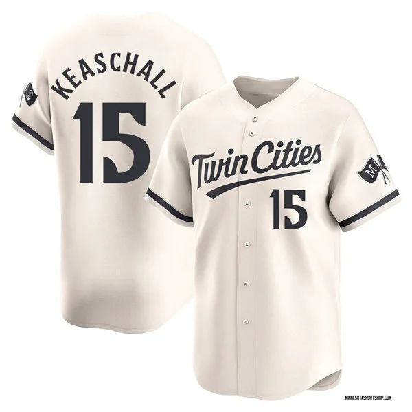 Mens Minnesota Twins #15 Luke Keaschall Nike Cream Alternate Vapor Limited Jersey