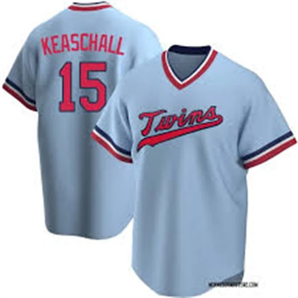 Mens Minnesota Twins #15 Luke Keaschall Nike Light Blue Throwback Cooperstown Collection Limited Jersey