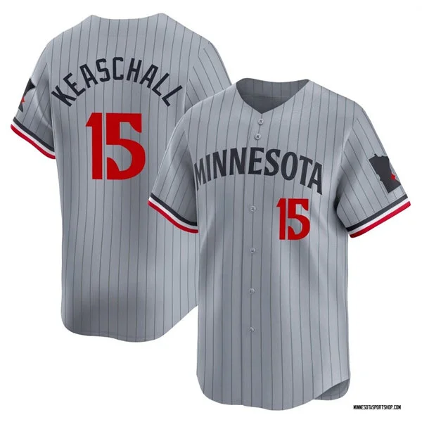 Mens Minnesota Twins #15 Luke Keaschall Nike Gray Pinstripe Vapor Limited Jersey