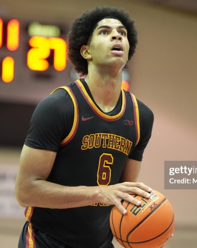 USC Trojans #6 Jacob Cofie Black 2026 Big 10 Basketball Game Jersey