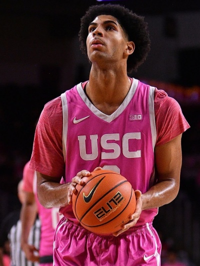 USC Trojans #6 Jacob Cofie  Pink 2026 Big 10 Basketball Game Jersey