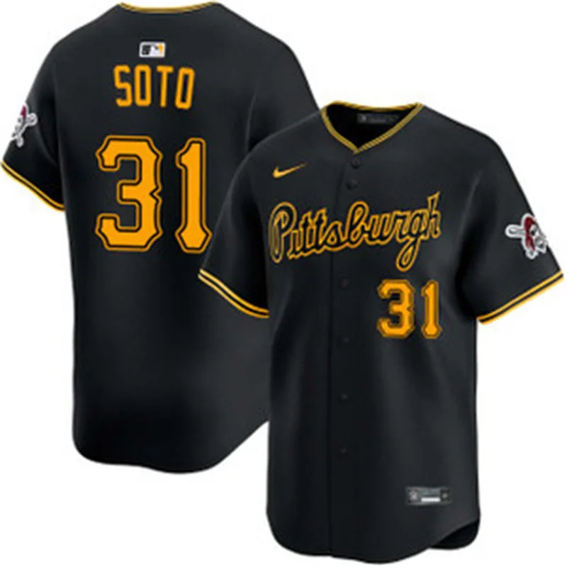 Mens Pittsburgh Pirates #31 Gregory Soto Nike Black Alternate 2nd Pittsburgh Limited Jersey