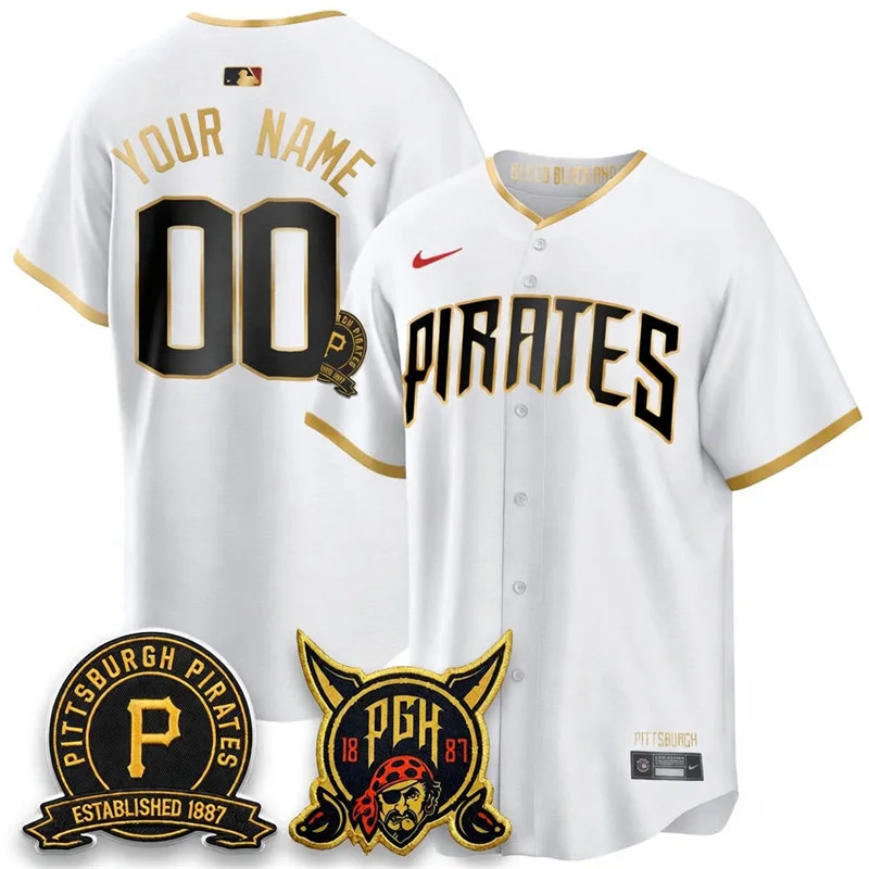 Pittsburgh Pirates Custom White City Connect 2.0 Replics Jersey