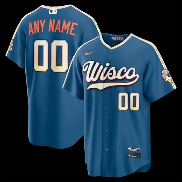 Milwaukee Brewers Custom Nike 2026 Mineral Blue Wisco City City Connect Stadium Jersey