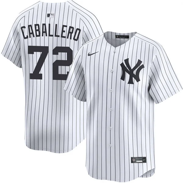 Mens New York Yankees #72 Jose Caballero Nike White Home with Name Limited Jersey