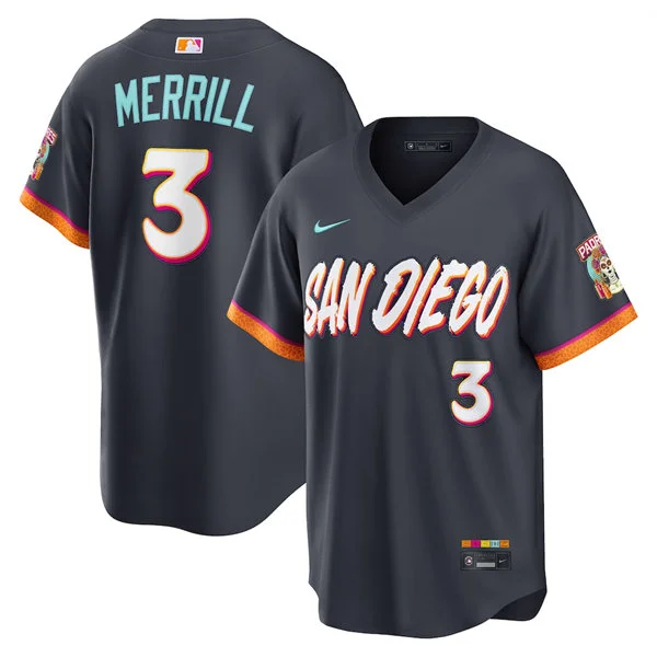 Women's San Diego Padres #3 Jackson Merrill Nike 2026 Obsidian City Connect Limited Jersey