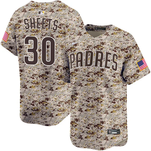 Mens San Diego Padres #30 Gavin Sheets Nike USMC Alternate Camo Limited Jersey