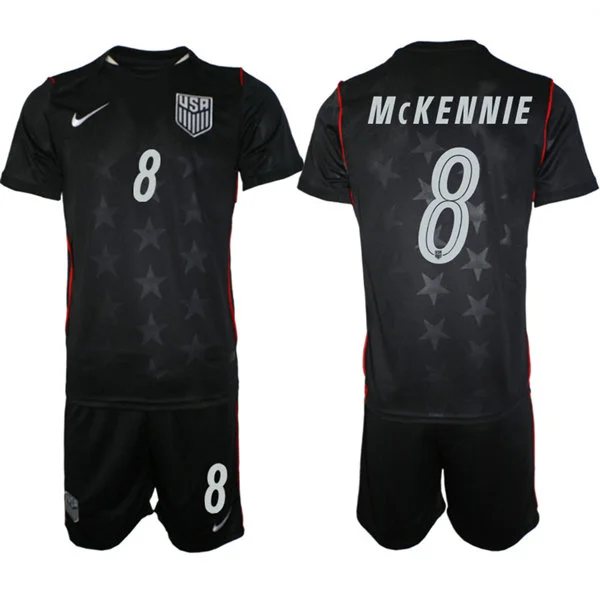 Mens USA National Team #8 Weston McKennie Away Black 2026 FIFA World Cup Soccer Jersey Kit