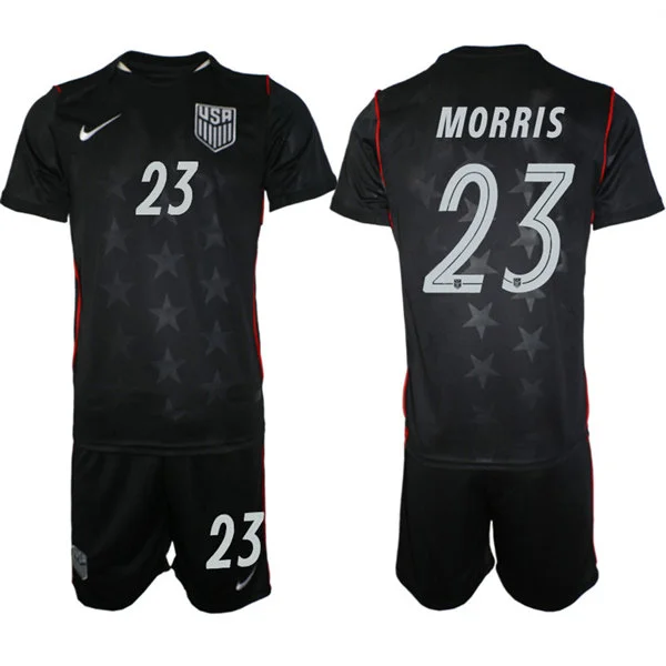 Mens USA National Team #23 Aidan Morris Away Black 2026 FIFA World Cup Soccer Jersey Kit