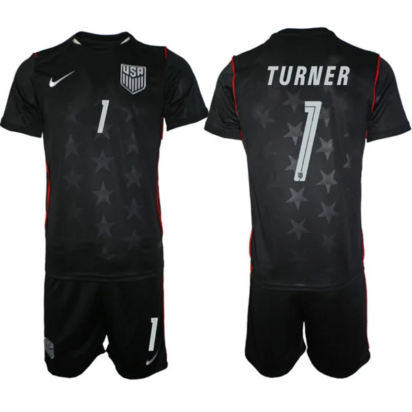Mens USA National Team #1 Matt Turner Away Black 2026 FIFA World Cup Soccer Jersey Kit