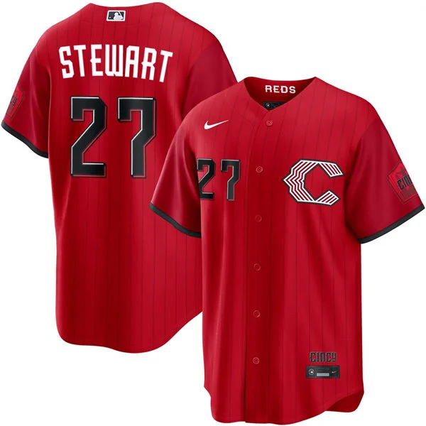 Youth Cincinnati Reds #27 Sal Stewart Nike 2026 All-Red City Connect Limited Jersey
