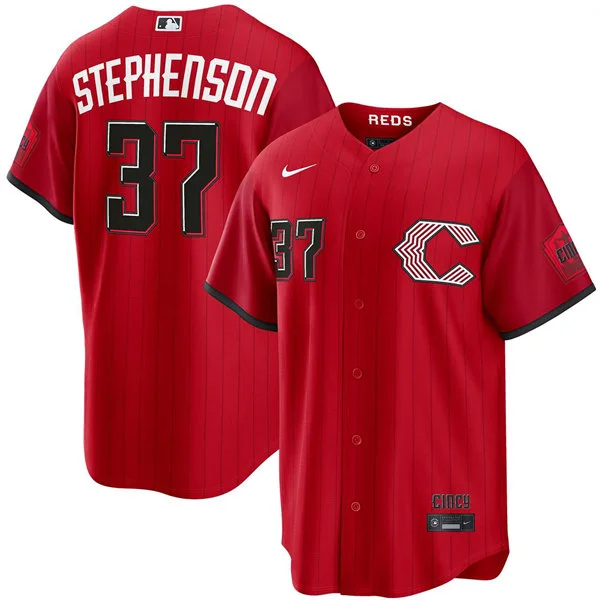 Youth Cincinnati Reds #37 Tyler Stephenson Nike 2026 All-Red City Connect Limited Jersey