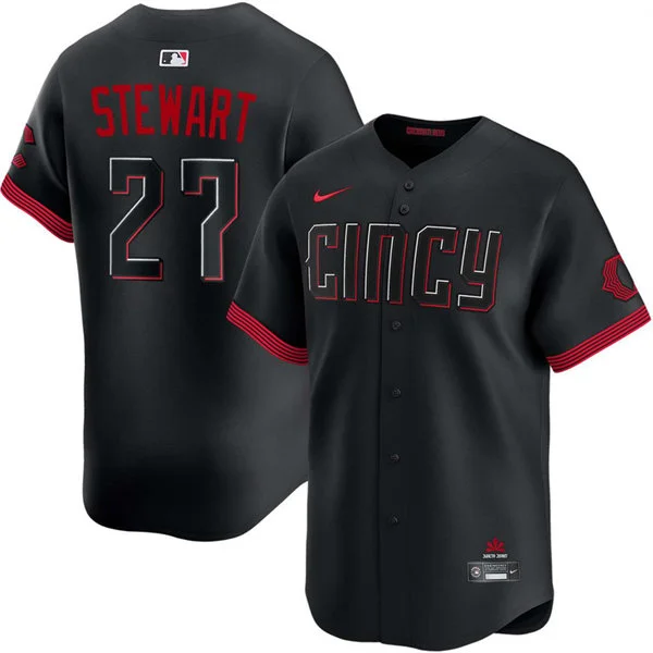 Mens Cincinnati Reds #27 Sal Stewart Nike Black City Connect Limited Jersey