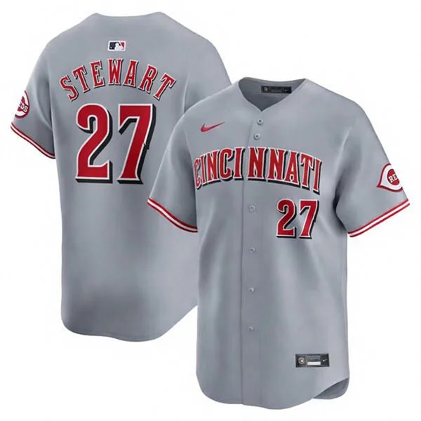 Mens Cincinnati Reds #27 Sal Stewart Nike Road Gray Limited Jersey