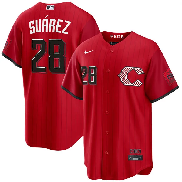 Mens Cincinnati Reds #28 Eugenio Suarez Nike 2026 All-Red City Connect Limited Jersey
