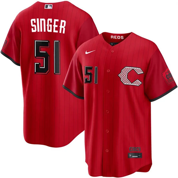 Mens Cincinnati Reds #51 Brady Singer Nike 2026 All-Red City Connect Limited Jersey