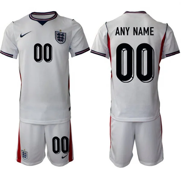 Mens England National Team Custom Home White 2026 FIFA World Cup Soccer Jersey Kit