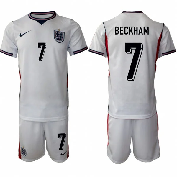 Mens England National Team #7 David Beckham Home White 2026 FIFA World Cup Soccer Jersey Kit