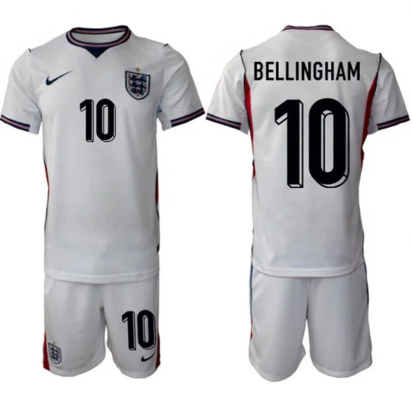 Mens England National Team #10 Jude Bellingham Home White 2026 FIFA World Cup Soccer Jersey Kit