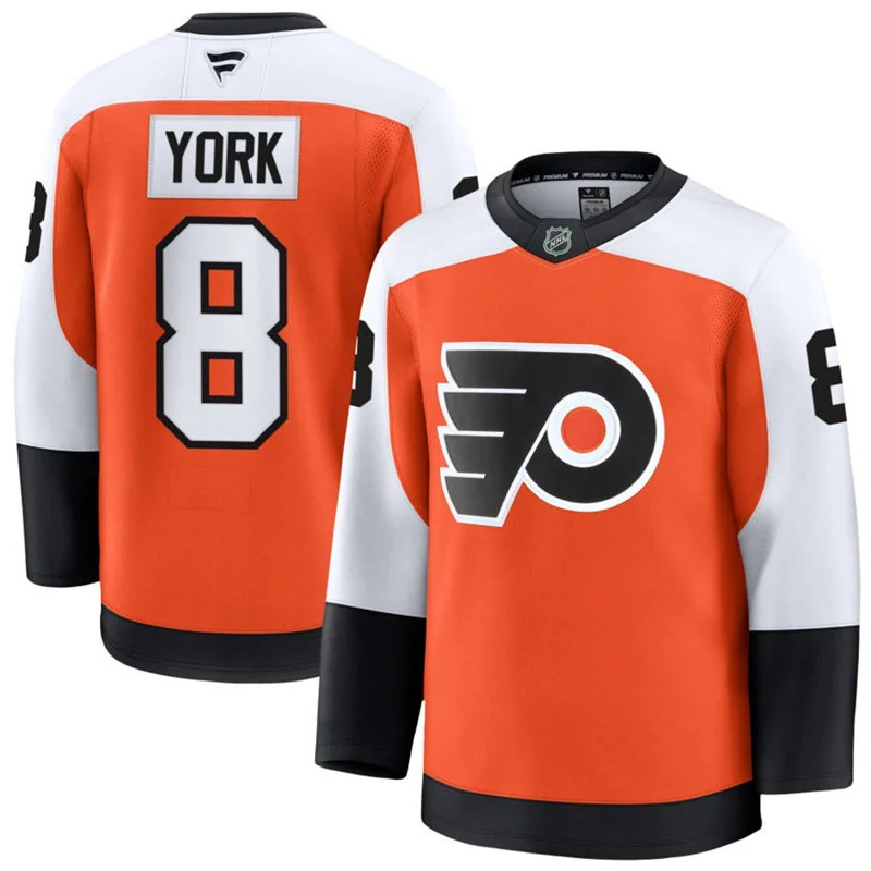 Mens Philadelphia Flyers #8 Cameron York  Fanatics Home Orange Premium Jersey