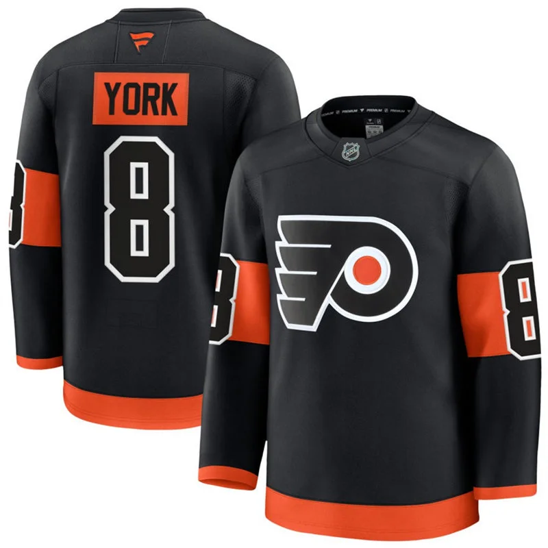 Mens Philadelphia Flyers #8 Cameron York  Fanatics Black Alternate Premium Jersey