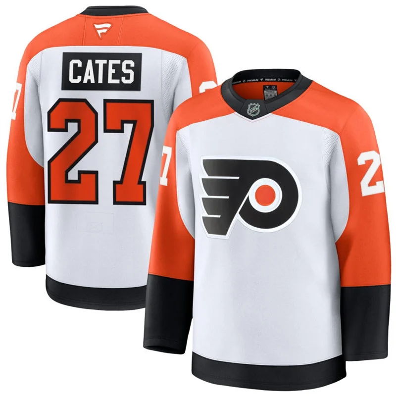 Mens Philadelphia Flyers #27 Noah Cates Fanatics White Away Premium Jersey