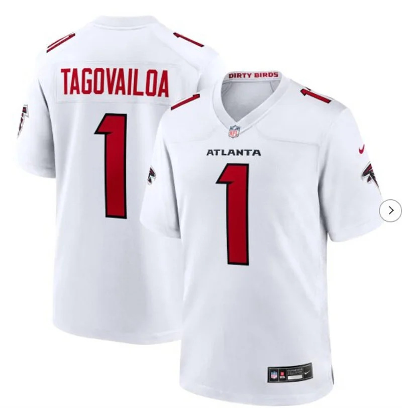 Men's Atlanta Falcons #1 Tua Tagovailoa Nike 2026 White Vapor F.U.S.E. Limited Jersey