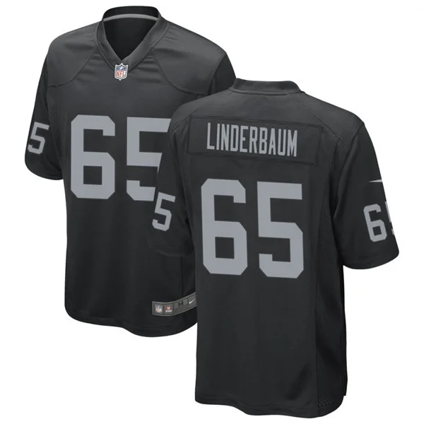 Men's Las Vegas Raiders #65 Tyler Linderbaum Nike Black Vapor F.U.S.E. Limited Jersey
