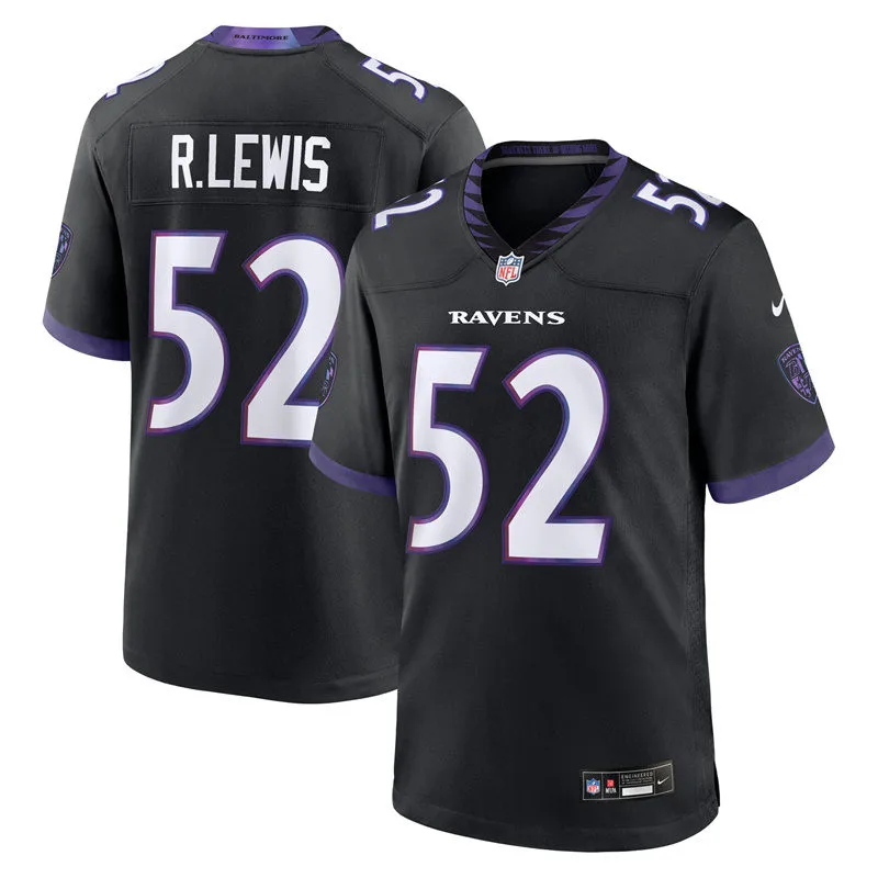Mens Baltimore Ravens Retired Player #52 Ray Lewis Nike 2026 Next Flight Black Alternate Vapor F.U.S.E Limited Jersey