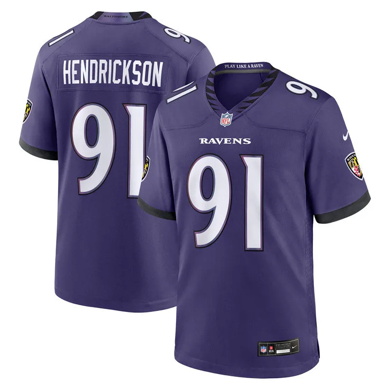 Mens Baltimore Ravens #91 Trey Hendrickson Nike 2026 Next Flight Purple Vapor F.U.S.E Limited Jersey