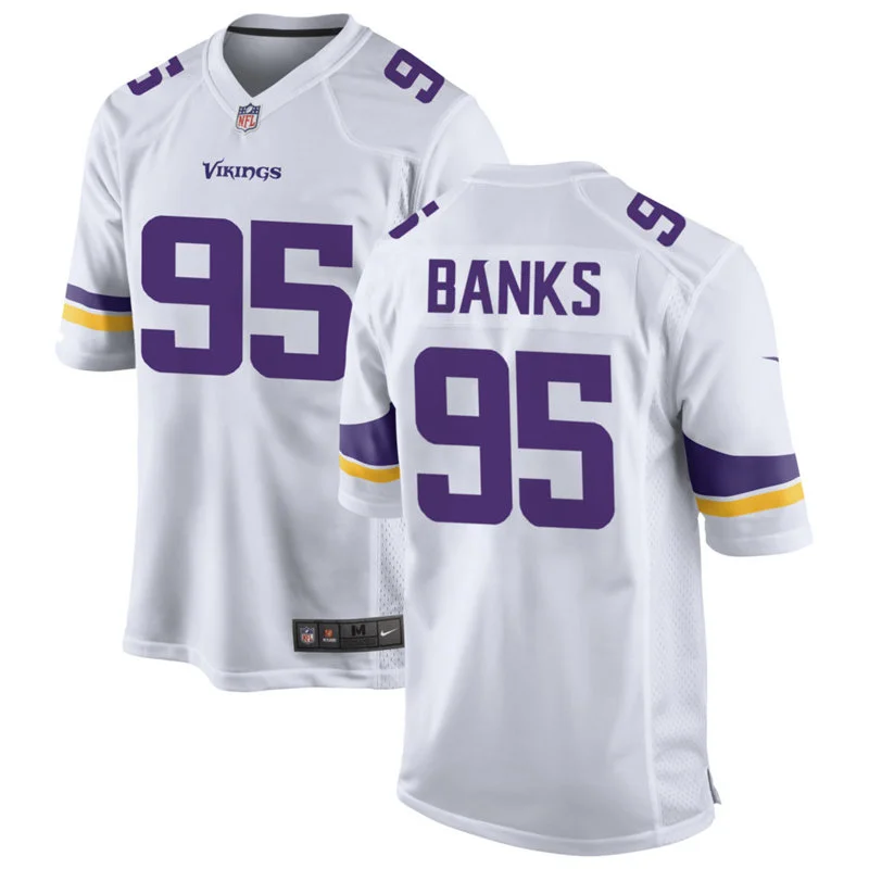 Men's Minnesota Vikings #95 Caleb Banks Nike White F.U.S.E. Vapor Limited Jersey