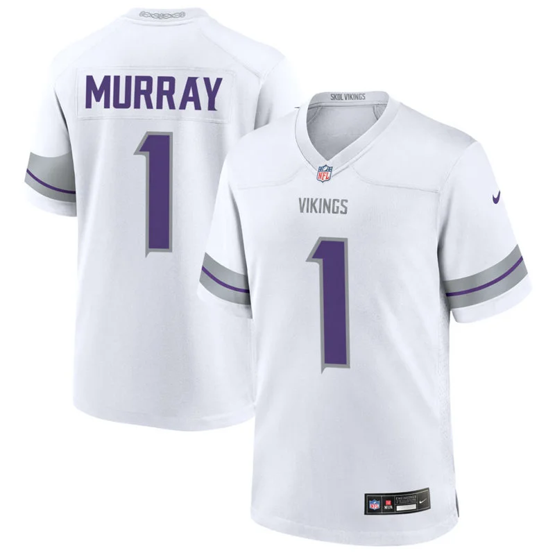 Men's Minnesota Vikings #1 Kyler Murray Nike White Alternate Vapor F.U.S.E. Winter Warrior Limited Jersey