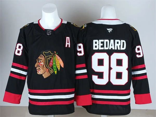 Mens Chicago Blackhawks #98 Connor Bedard Fanatics Black Alternate Jersey